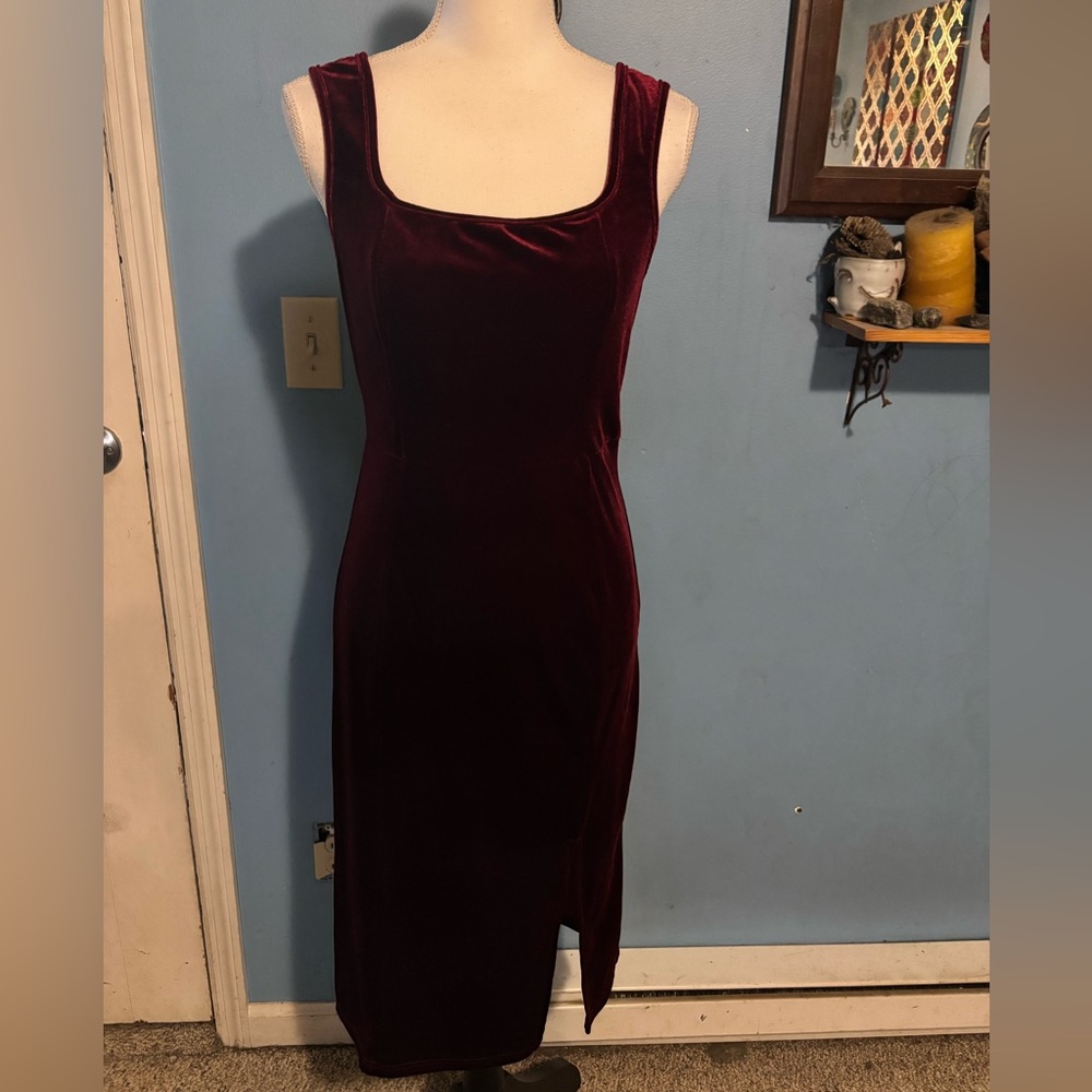 Shein, Beautiful, Burgundy Velvet, Dress